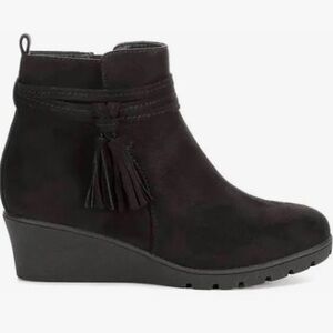 Cupcake Couture, Chic Black Kids Ankle Boots with Tassel, Sz 4